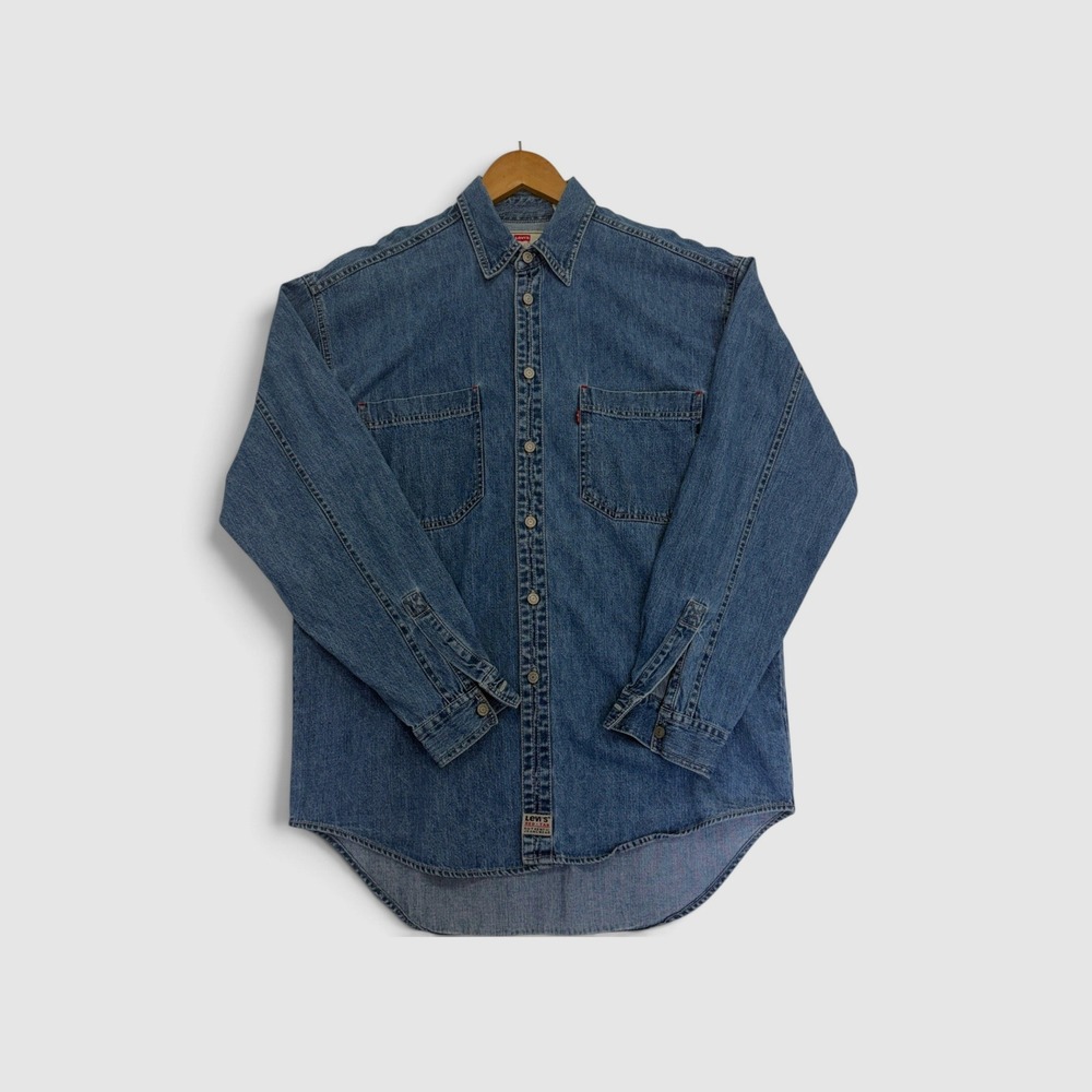 Levi's Red Tab Men's M Oversized Denim Button-Up Shirt Medium Wash